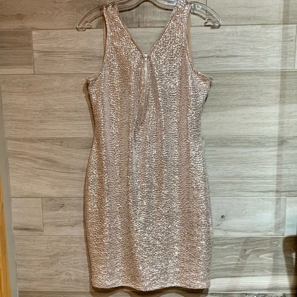 Hangar -29 Dresses & Skirts - 3/$30 NWT hangar 29 v neck sequin sleeveless dress sz XL zip up front rose gold